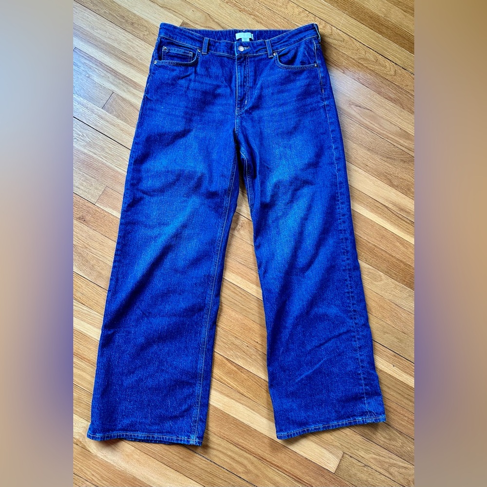 H&M Harper High Rise Denim Wide Leg Size 14